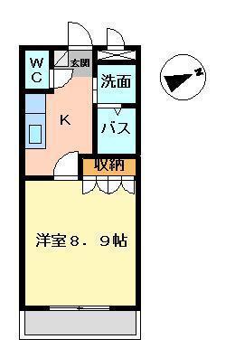パル・川成(1K/1階)の間取り写真
