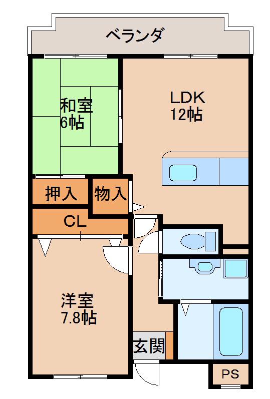 Pエトワール藤並(2LDK/3階)の間取り写真