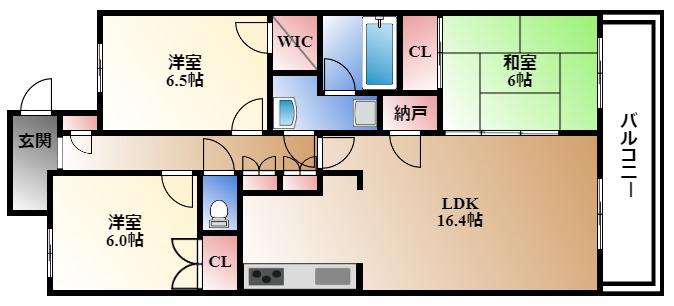 シティハウス上前津(3LDK/6階)の間取り写真