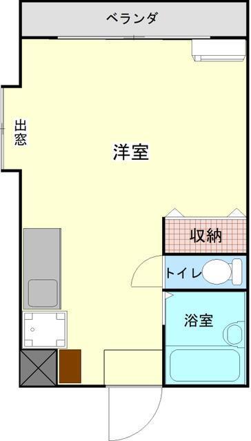 フジメイトA(ワンルーム/2階)の間取り写真