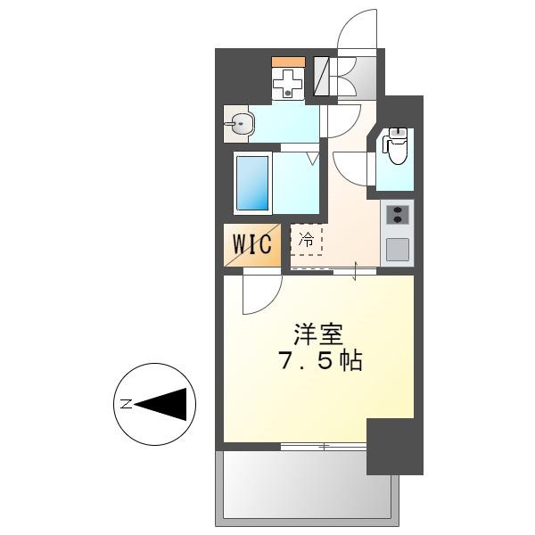 ステージファースト名古屋尾頭橋(1K/2階)の間取り写真
