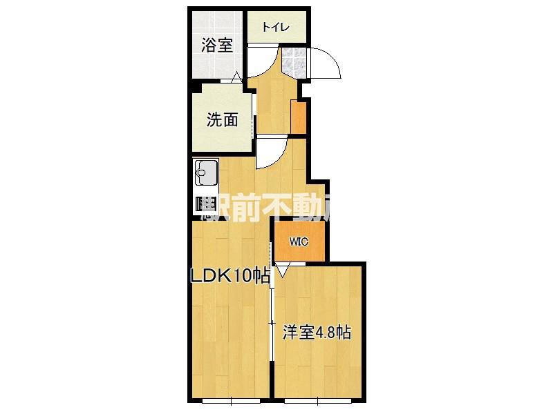メゾンドわさび(1LDK/4階)の間取り写真