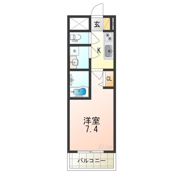 シエテ立花駅前(1K/6階)の間取り写真