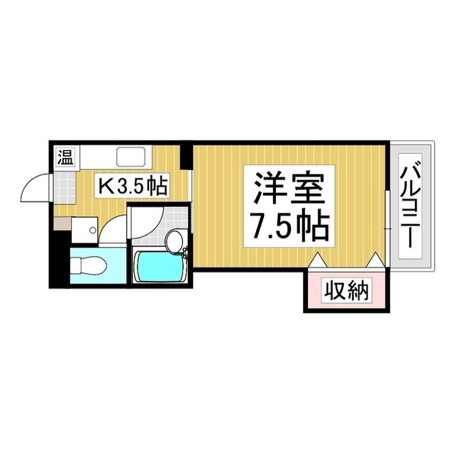 レジデンススミオ(1K/3階)の間取り写真