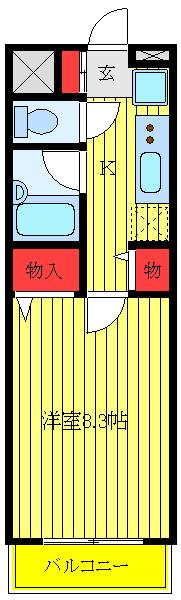 フレンドリーハイツII(1K/1階)の間取り写真