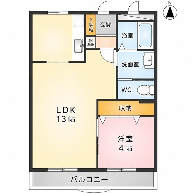 MODEST(1LDK/3階)の間取り写真