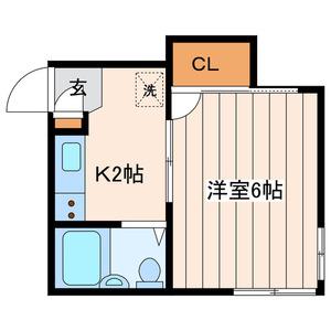 コーポ トキ(1K/2階)の間取り写真