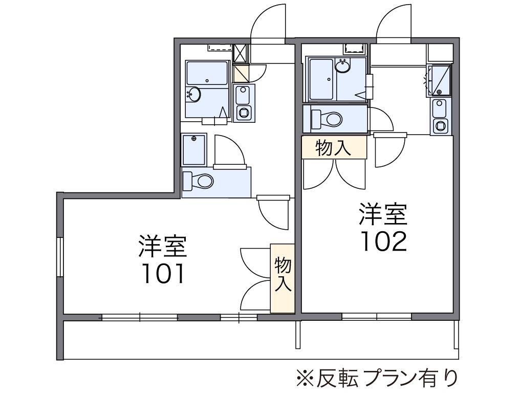 レオパレスホワイエII(1K/1階)の間取り写真