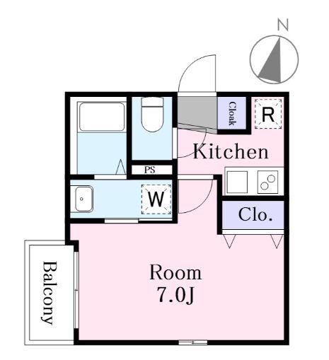 J-MAISON蕨II(1K/1階)の間取り写真