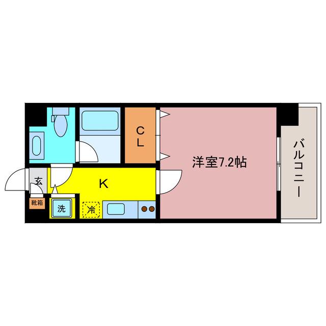 グランドパレス西大路(1K/3階)の間取り写真