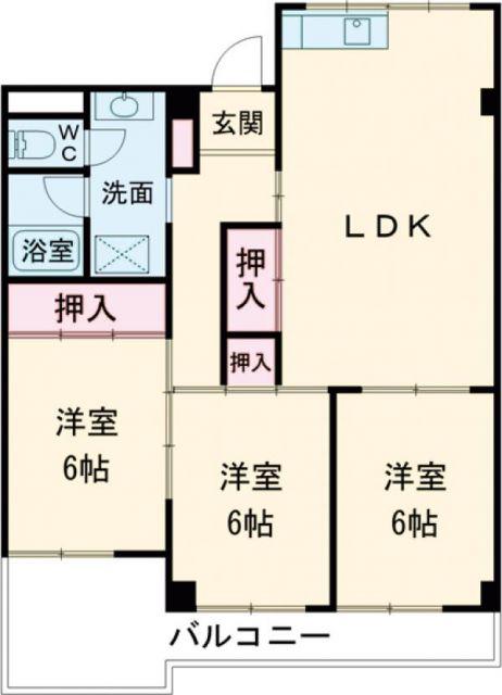 メゾンサカエ(3LDK/2階)の間取り写真