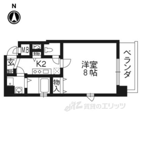 ラナップスクエア京都東山501(ワンルーム/5階)の間取り写真