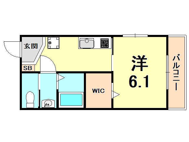ルシエル城ケ堀(1K/3階)の間取り写真