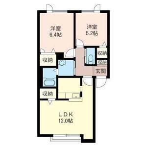 太平グランビレッジG棟(2LDK/2階)の間取り写真