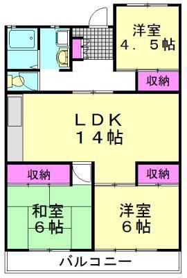 パルトゥネールみずほ台(3LDK/2階)の間取り写真