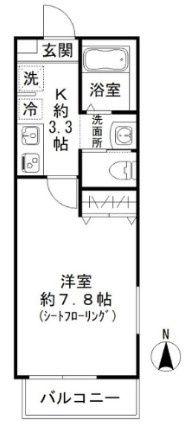 ラミアアルテ西大宮(1K/2階)の間取り写真