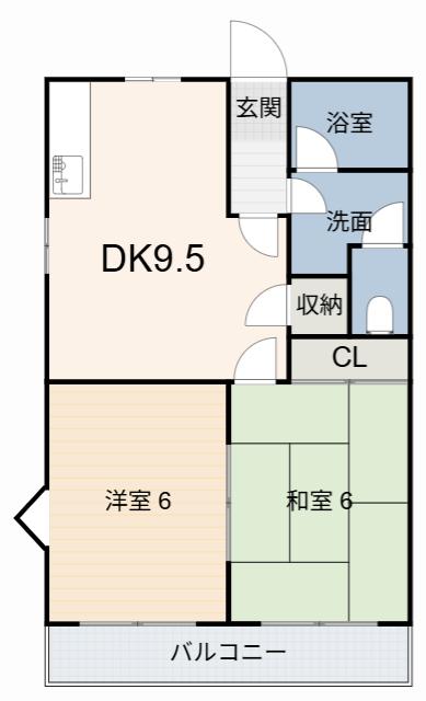 サンシャイン東刈谷(2DK/4階)の間取り写真