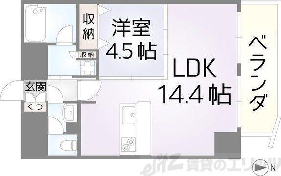 セレニテ梅田北PREMIUM(1LDK/10階)の間取り写真