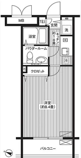 プロスパ―下井草(1K/1階)の間取り写真