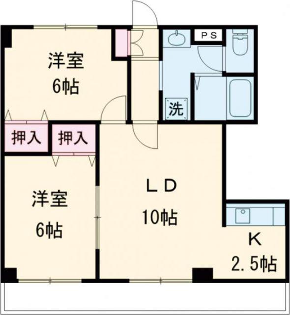 ネオ21(2LDK/3階)の間取り写真
