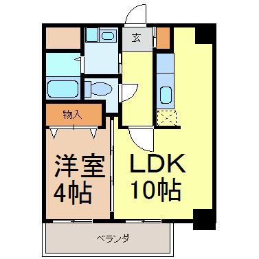 アデランテ(1LDK/3階)の間取り写真