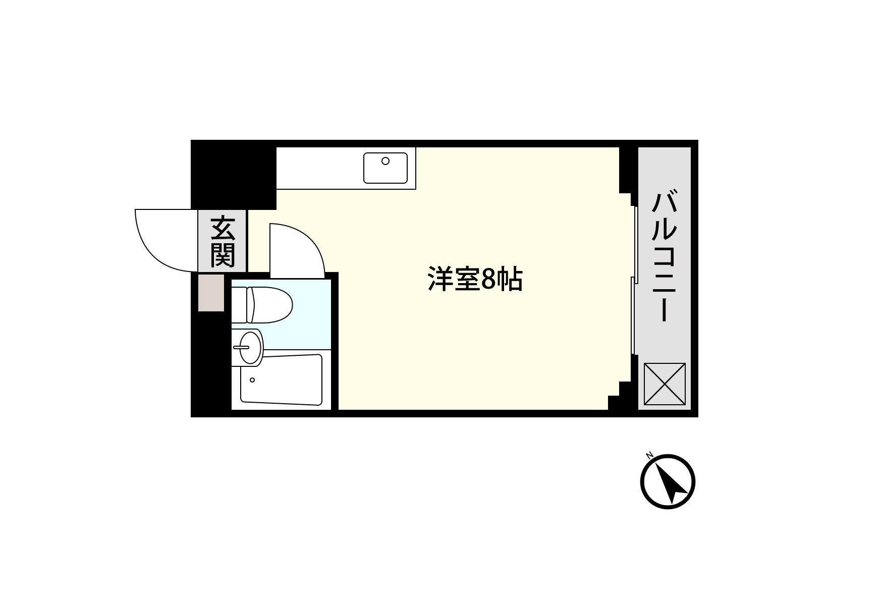 アシスト水戸マンション(ワンルーム/4階)の間取り写真