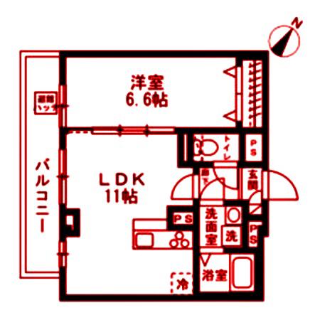 ジェイドYOKOHAMA(1LDK/2階)の間取り写真