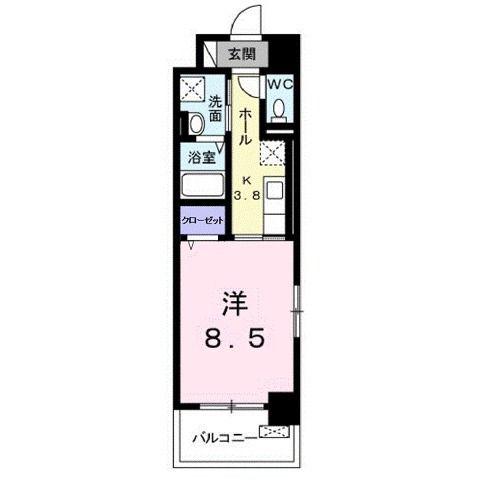 ウィンコム(1K/5階)の間取り写真