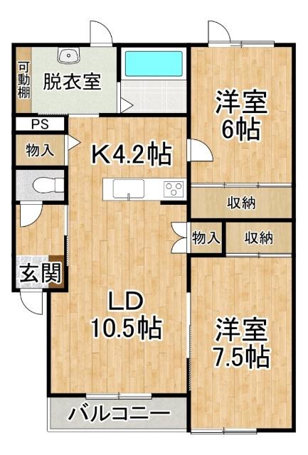 TOWN AK 09(2LDK/1階)の間取り写真