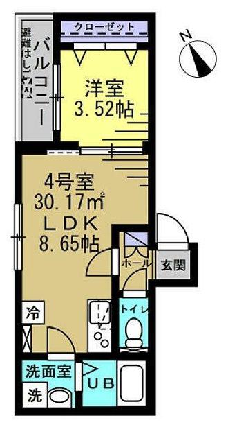 AJ新松戸017(1LDK/1階)の間取り写真