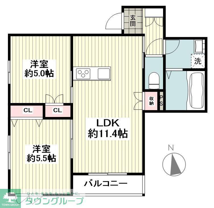 メゾン コンフォールI(2LDK/2階)の間取り写真