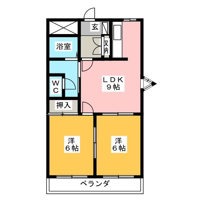 チェリーシーモ(2LDK/1階)の間取り写真