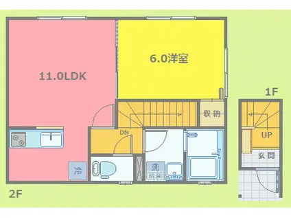 ドムススペース(1LDK/2階)の間取り写真