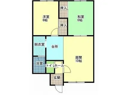 共立マリンハウス(2LDK/2階)の間取り写真