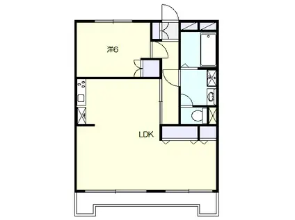 寺沢ハイツ(1LDK/6階)の間取り写真