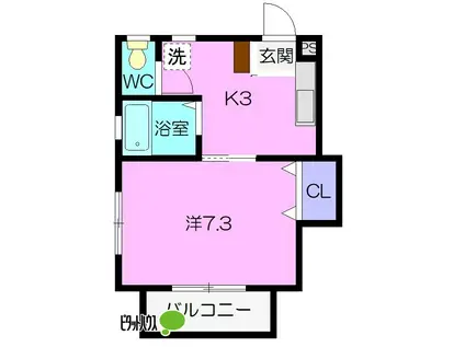 ユートピア浅井(1K/1階)の間取り写真