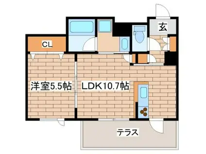シャーメゾンガーデンズ須磨離宮(1LDK/1階)の間取り写真