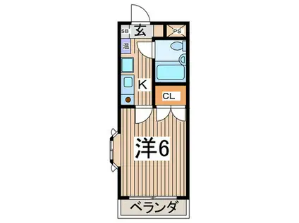 パークハイツ平塚(1K/3階)の間取り写真