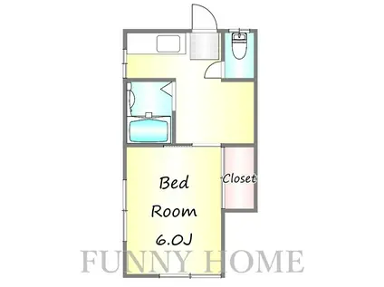 第2桜杉ハイツ(1K/2階)の間取り写真