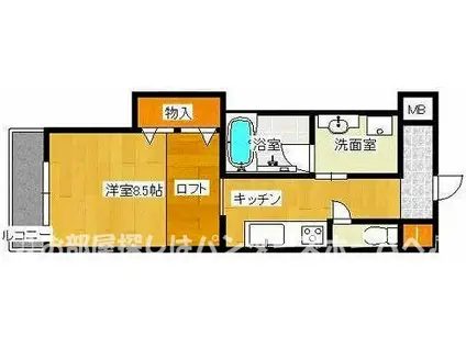 プレッソ津田駅前(1K/6階)の間取り写真