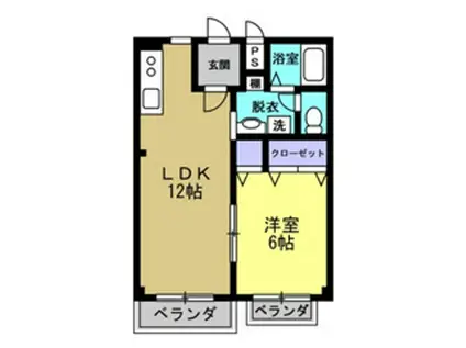 エルディム横川(1LDK/2階)の間取り写真