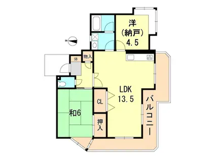 ワコーレ須磨本町(2LDK/3階)の間取り写真