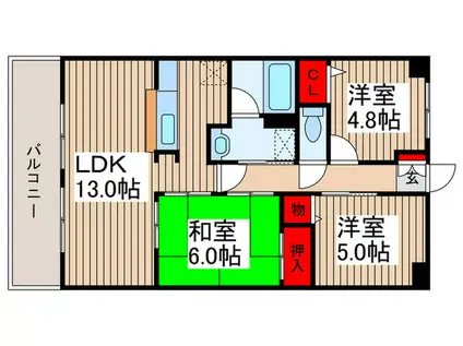 アクシスソメイ(3LDK/3階)の間取り写真