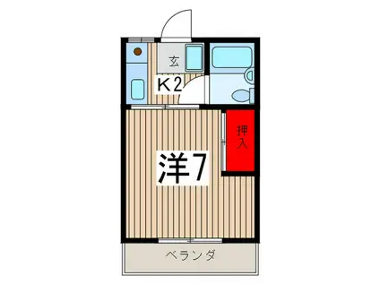 コーポKANEKA1号館(1K/2階)の間取り写真