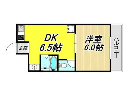 富貴苑塚口(1DK/3階)の間取り写真