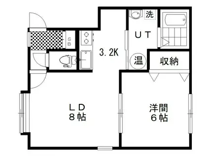 PLEIADESII(1LDK/2階)の間取り写真