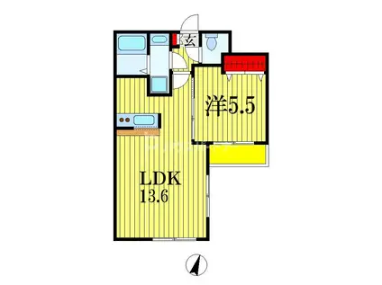KENEDIX千葉中央(1LDK/1階)の間取り写真