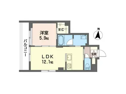 モゼモ青戸(1LDK/3階)の間取り写真