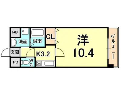 キャッスルプラザ甲子園アネックス(1K/11階)の間取り写真