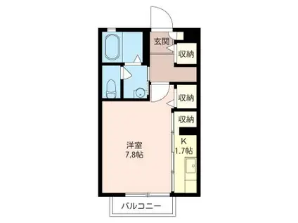コンフィーノ辰巳台II(1K/1階)の間取り写真
